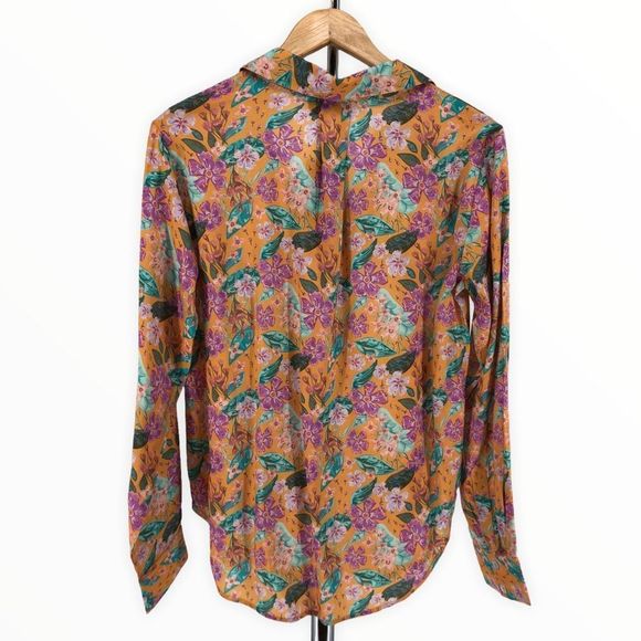 Nrvna Mode Cosette Floral Blouse Long Sleeve Viscose V-Neck size Small NWT - Picture 6 of 12